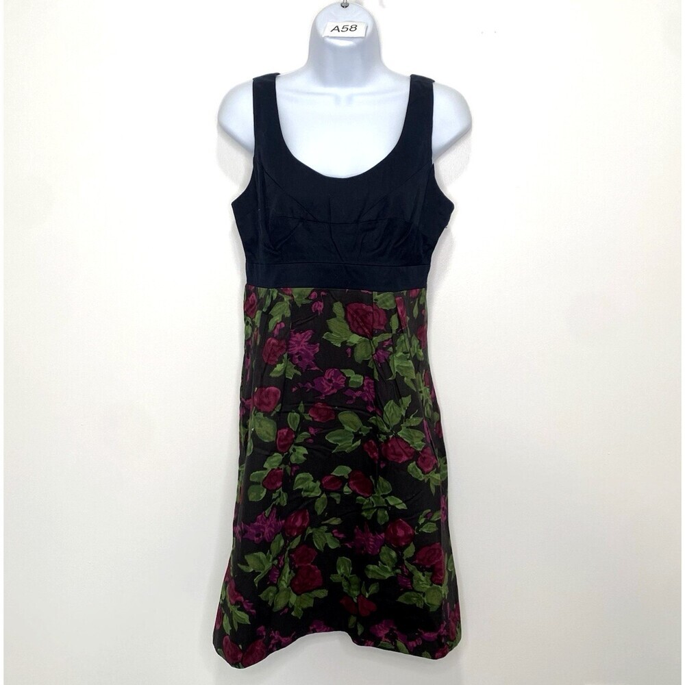 Anthropologie Moulinette Soeurs Dinner for Two Dress size 4 Lined Black Floral